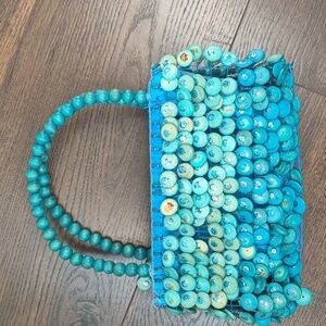 Vintage Beaded Bag From The Phillipines, Nice Condition. Zippered Top.